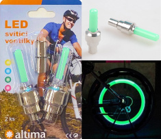 LED Flashing Bike Valves (green)